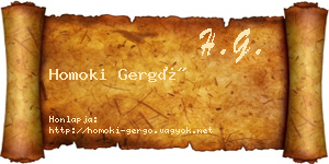 Homoki Gergő névjegykártya
